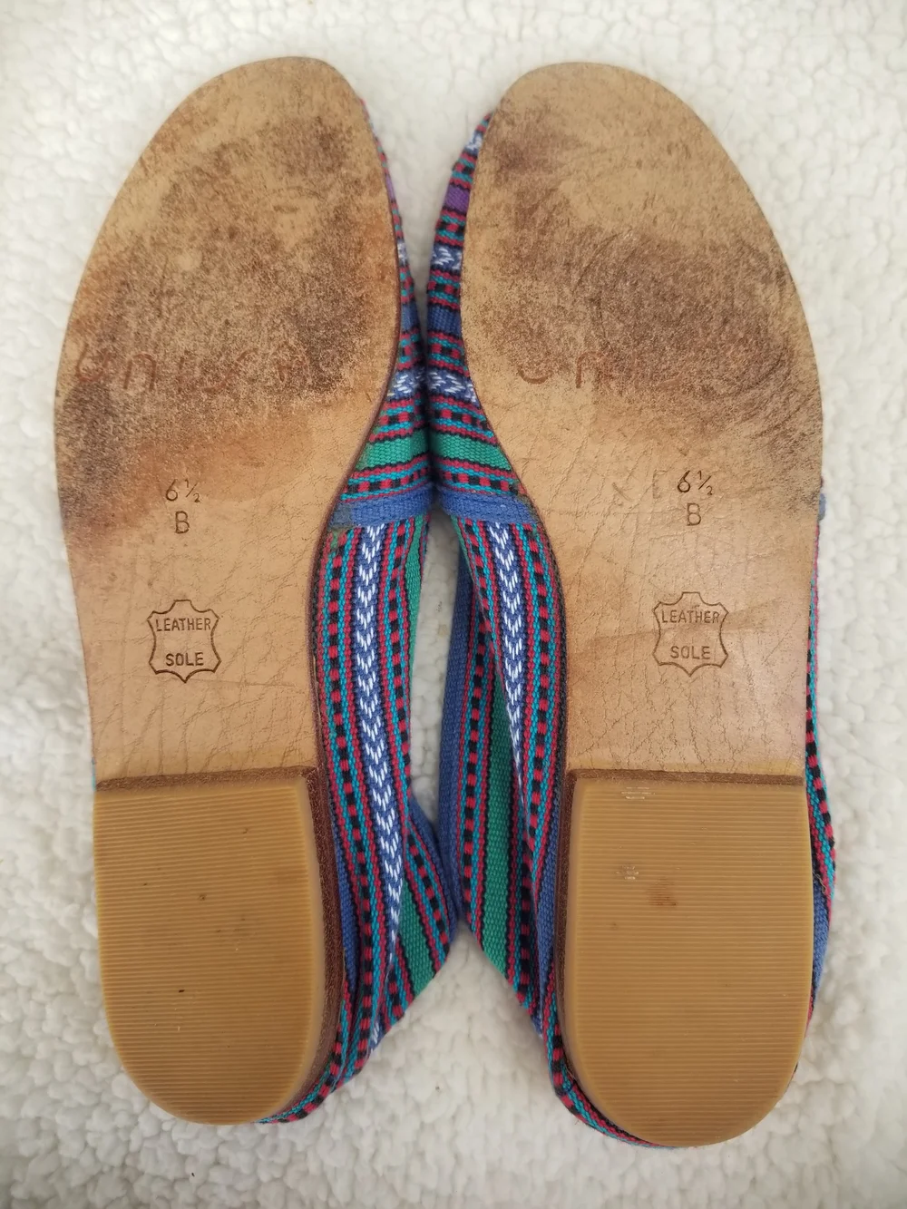 Unisa made in Spain Blue Multistripe Flats